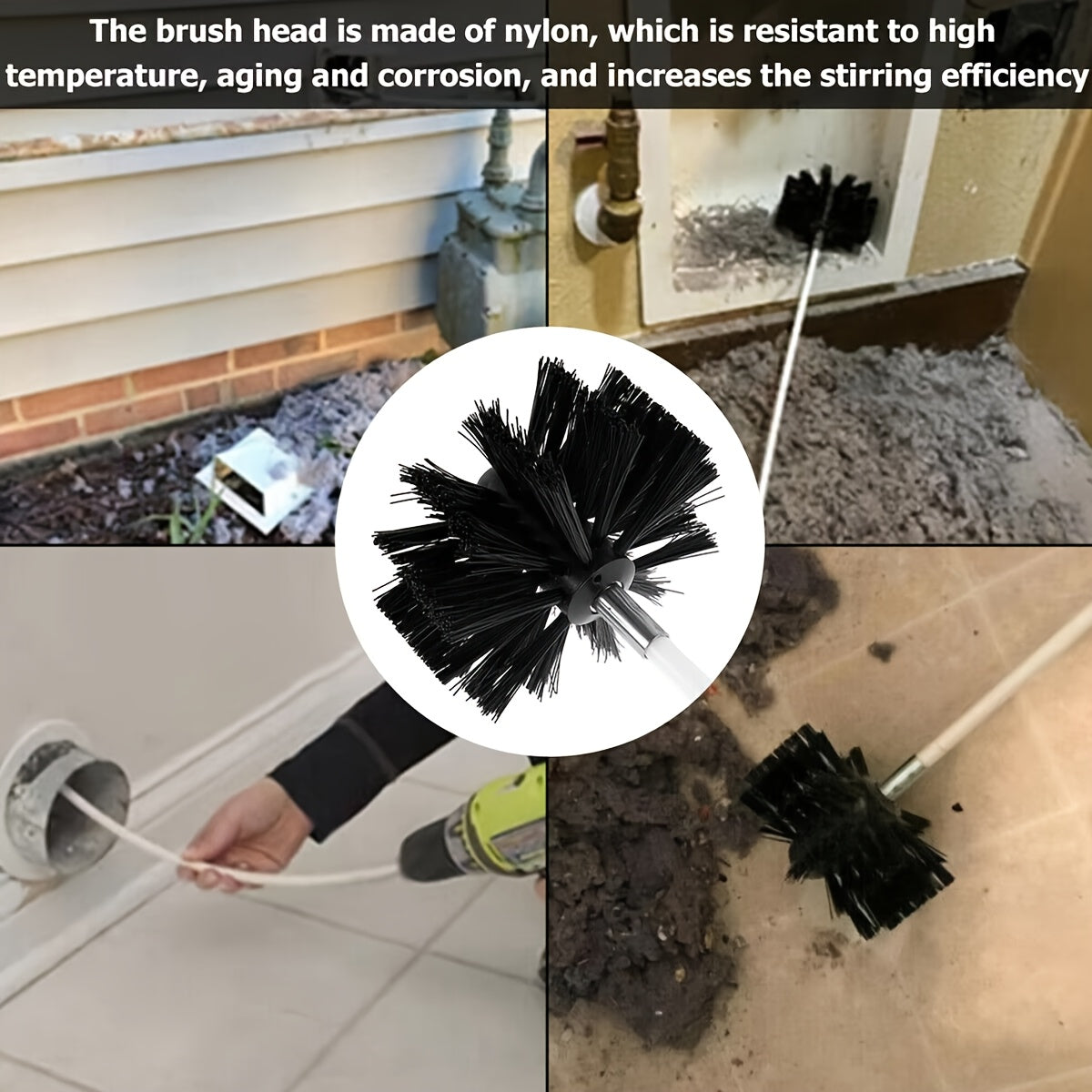 Multi-Functional Cleaning Brush Set for Chimneys and Vents Durable Reusable Tool