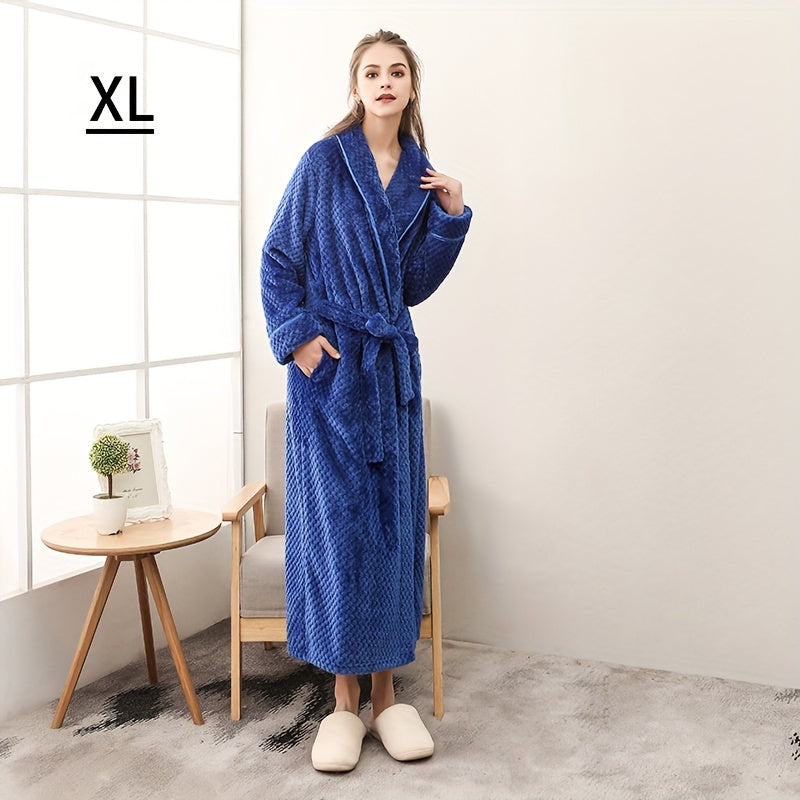 Cozy Couples Bathrobe Long Sleeve Autumn Winter Warm Fleece