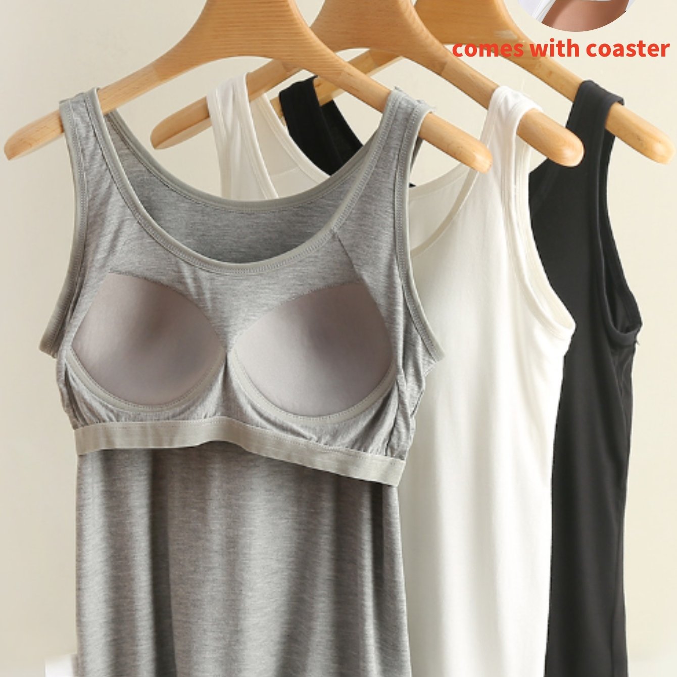 Plus Size Sleeveless Sports Tank Tops 3 Pack with Built-In Bras Breathable Viscose for Running and Fitness