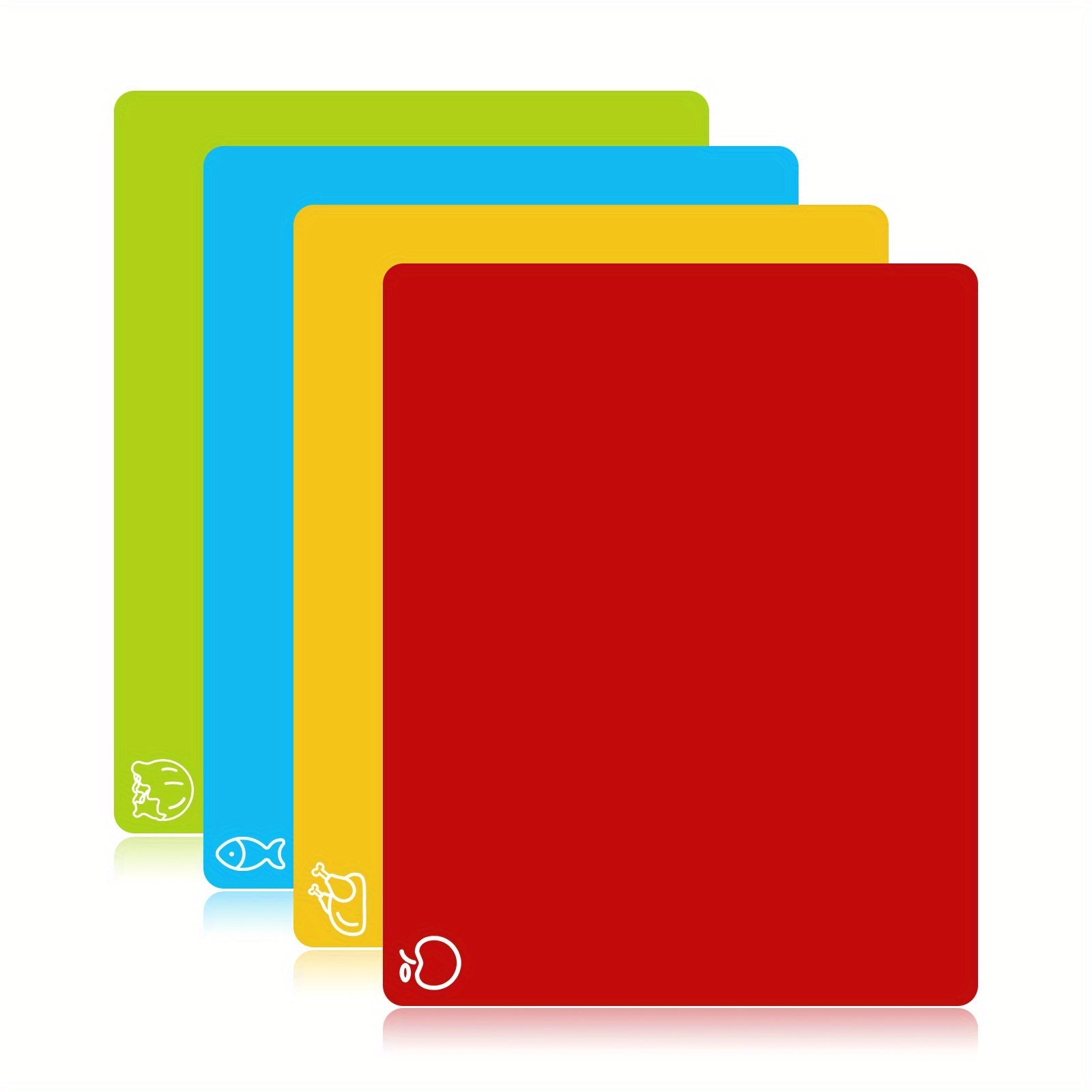 Flexible BPA-Free Cutting Boards Set of 4-10 Non-Slip Kitchen and Camping