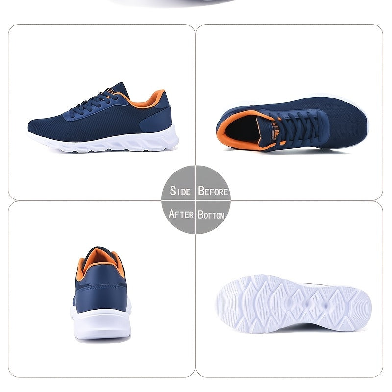 Navy Blue Mesh Running Sneakers for Men Women Spring Summer Breathable Lightweight