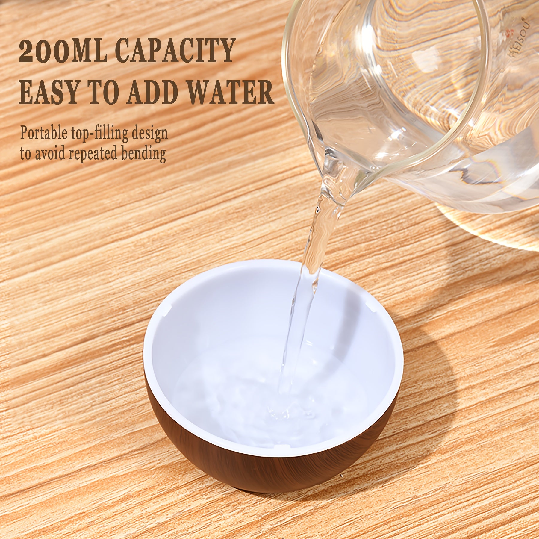 Aromatherapy Humidifier Vase USB Charge Cool Mist Night Light for Bedroom Office