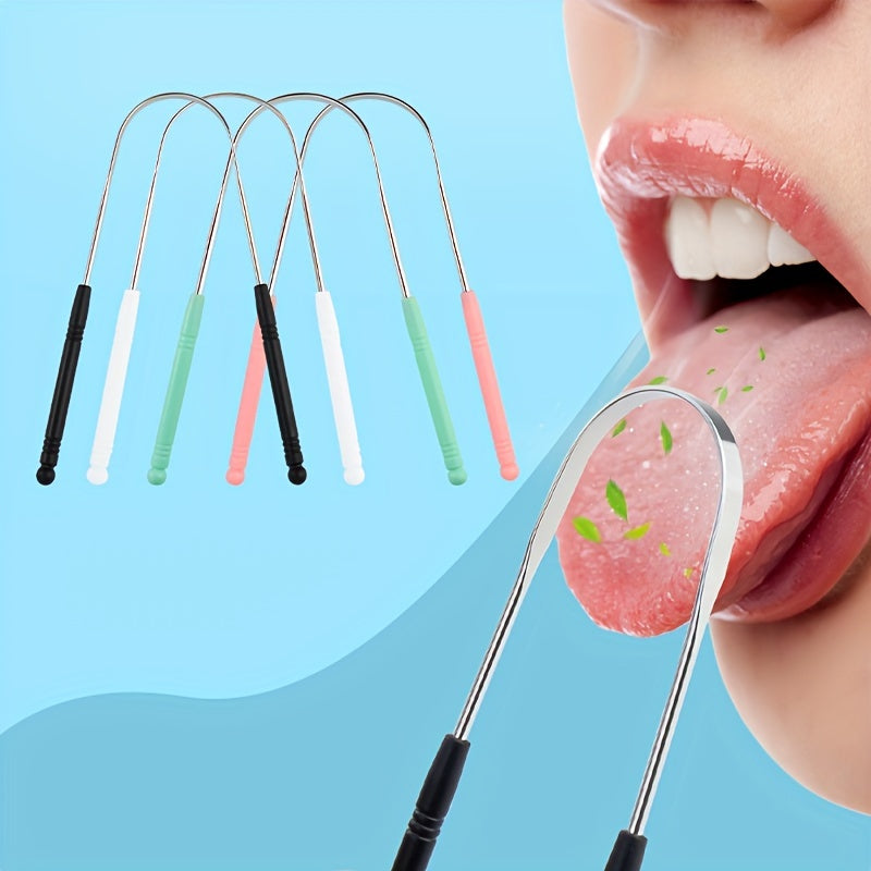Щётка для языка из нержавеющей стали, U-образная, многоцветная, инструмент для гигиены полости рта