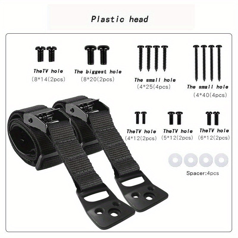 Baby Proof Furniture Straps for Child Safety Adjustable Wall and Furniture Anchors