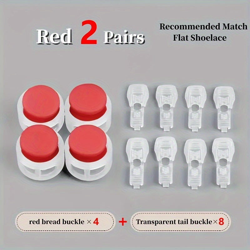 Unisex Shoe Accessories 12pcs Buckles No Tie Transparent Bread Tail