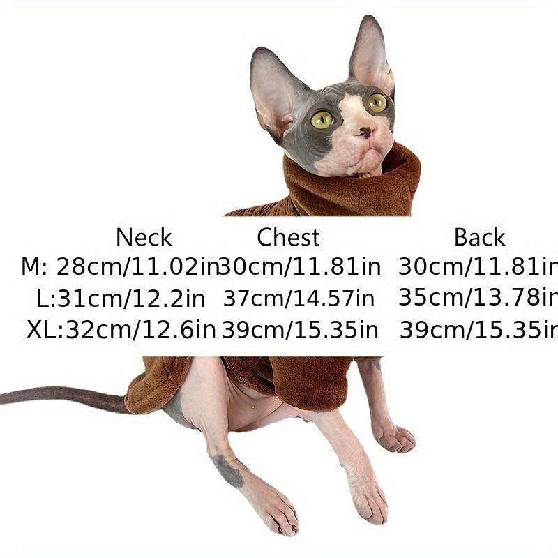 Soft Warm Sphynx Cat Turtleneck Pullover for Small and Extra Small Breeds