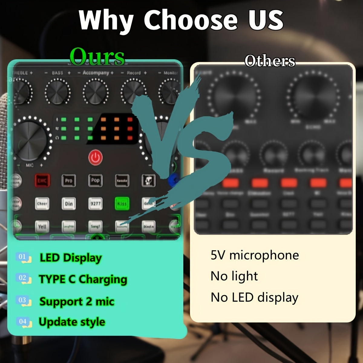 Комплект оборудования для подкастов с аудиоинтерфейсом V8s и микрофоном BM800 для записи и потоковой передачи