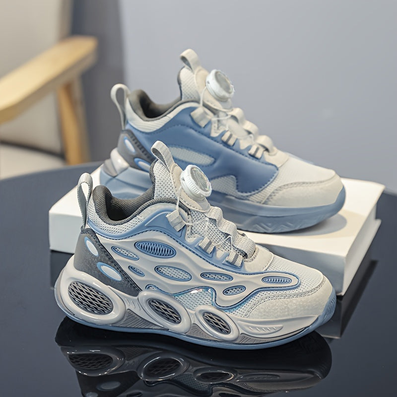 Детские сетчатые кроссовки с регулируемой пряжкой и подошвой из ЭВА для спорта и повседневной носки, черные и белые