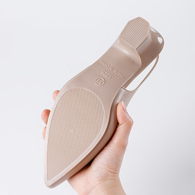 Zapatos de mujer negros con purpurina, mocasines con punta en forma de punta y correa en el tobillo