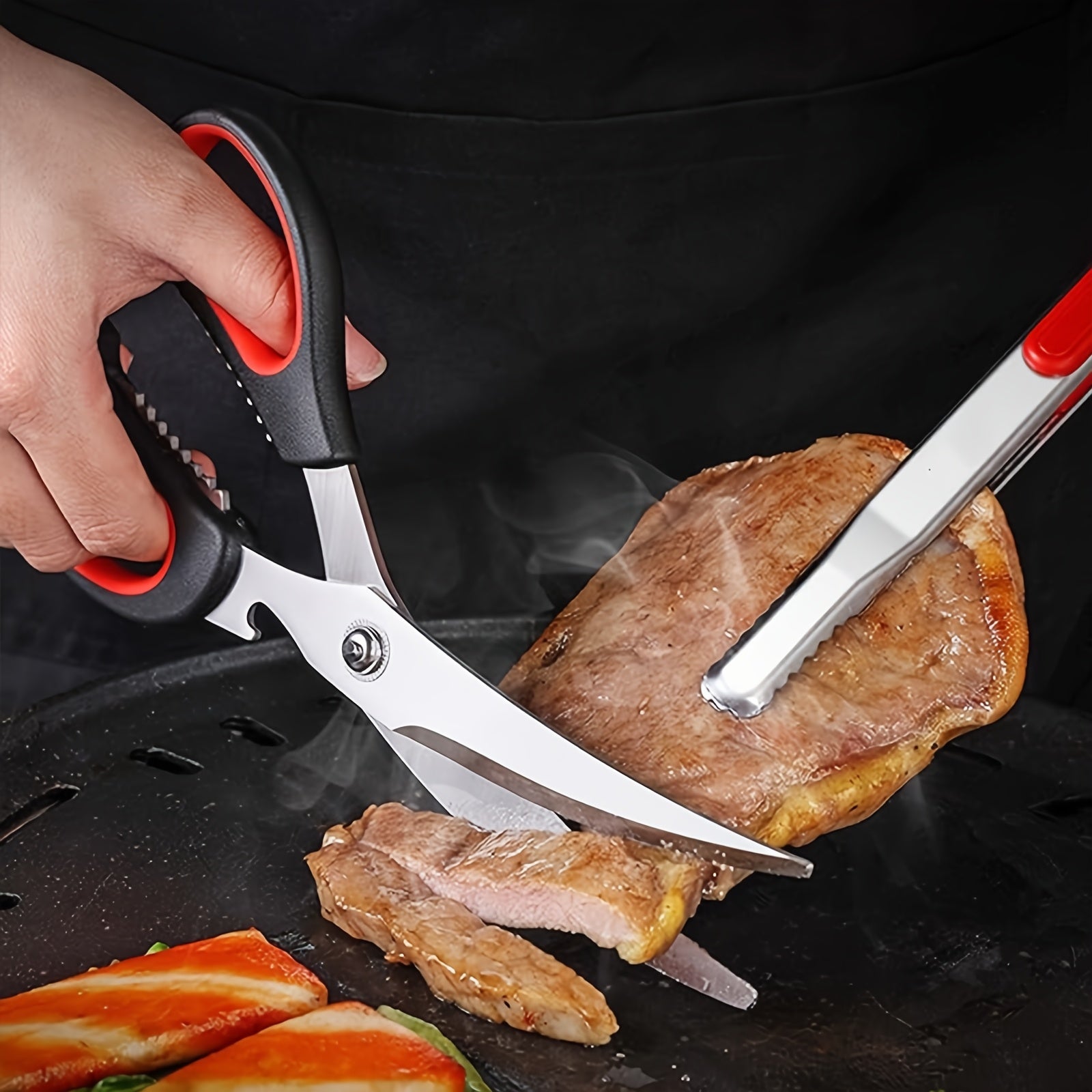 Stainless Steel oshxona qiyqichlari parranda qirqish uchun o'tkir tishli qirqish pichog'i ko'p maqsadli