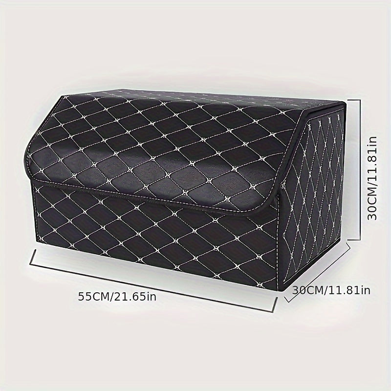 Cajón organizador para maletero de coche, caja de almacenamiento plegable negra con asas