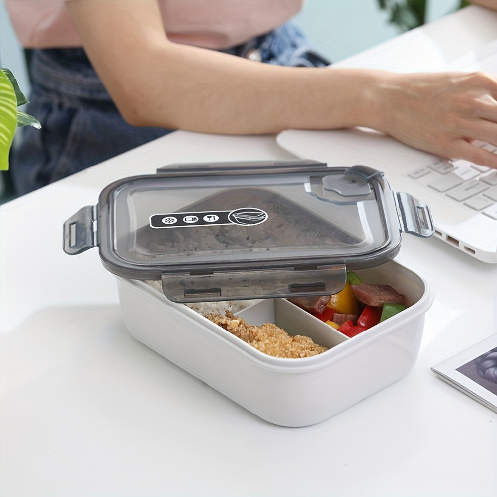 Multi-Functional Plastic Lunch Box with Dividers, Microwave Safe, Square Container