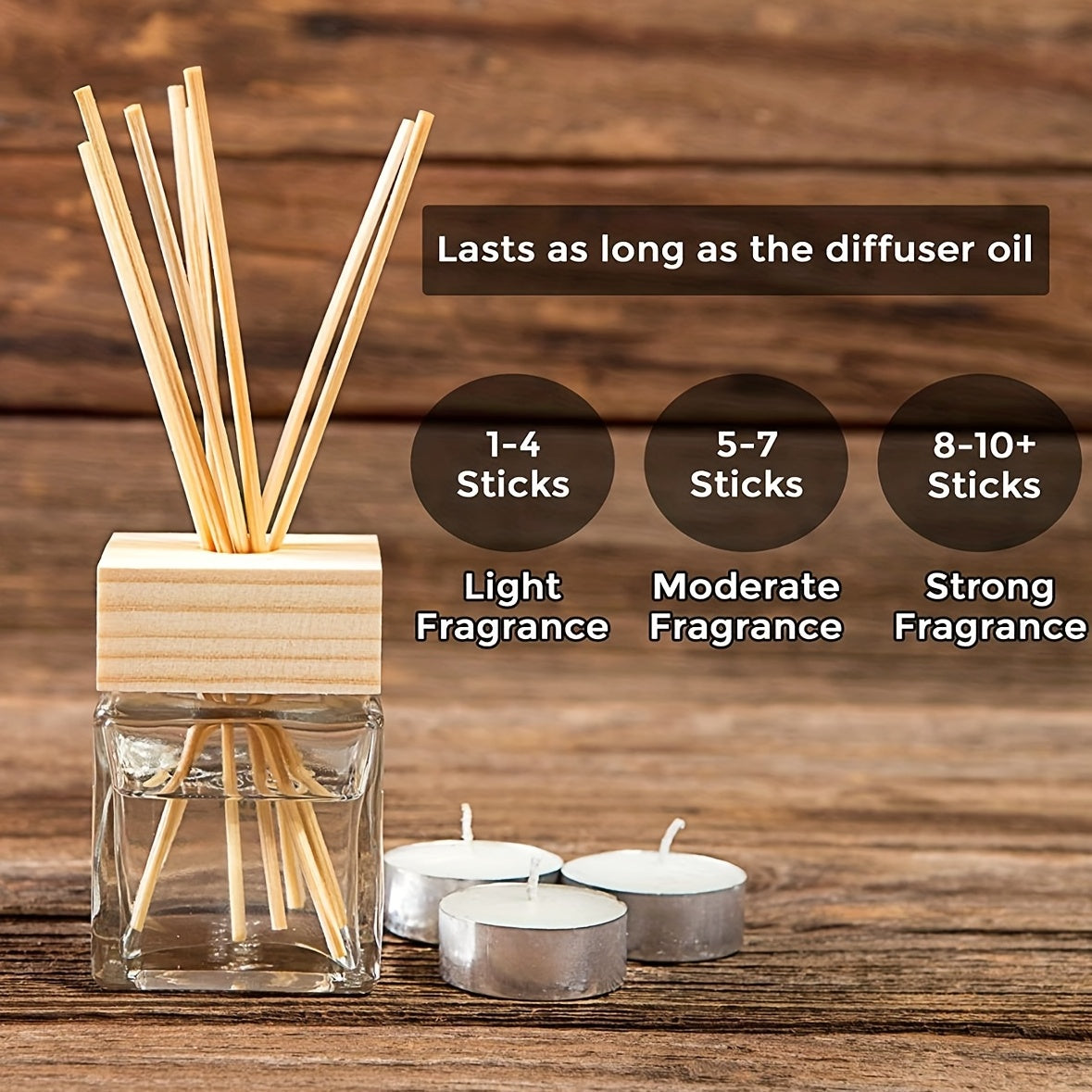 50 Pieces Natural Rattan Reed Diffuser Sticks Long-Lasting Aroma Refills for Spa and Fragrance