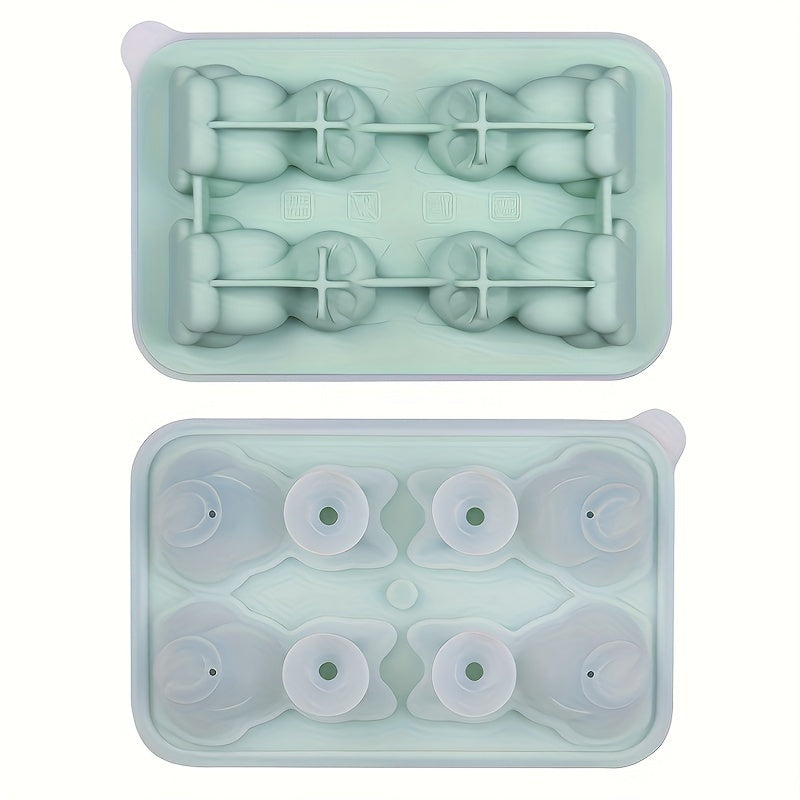 Silicone Cat-Shaped Ice Cube Tray Flexible Mold for Cocktails and Party