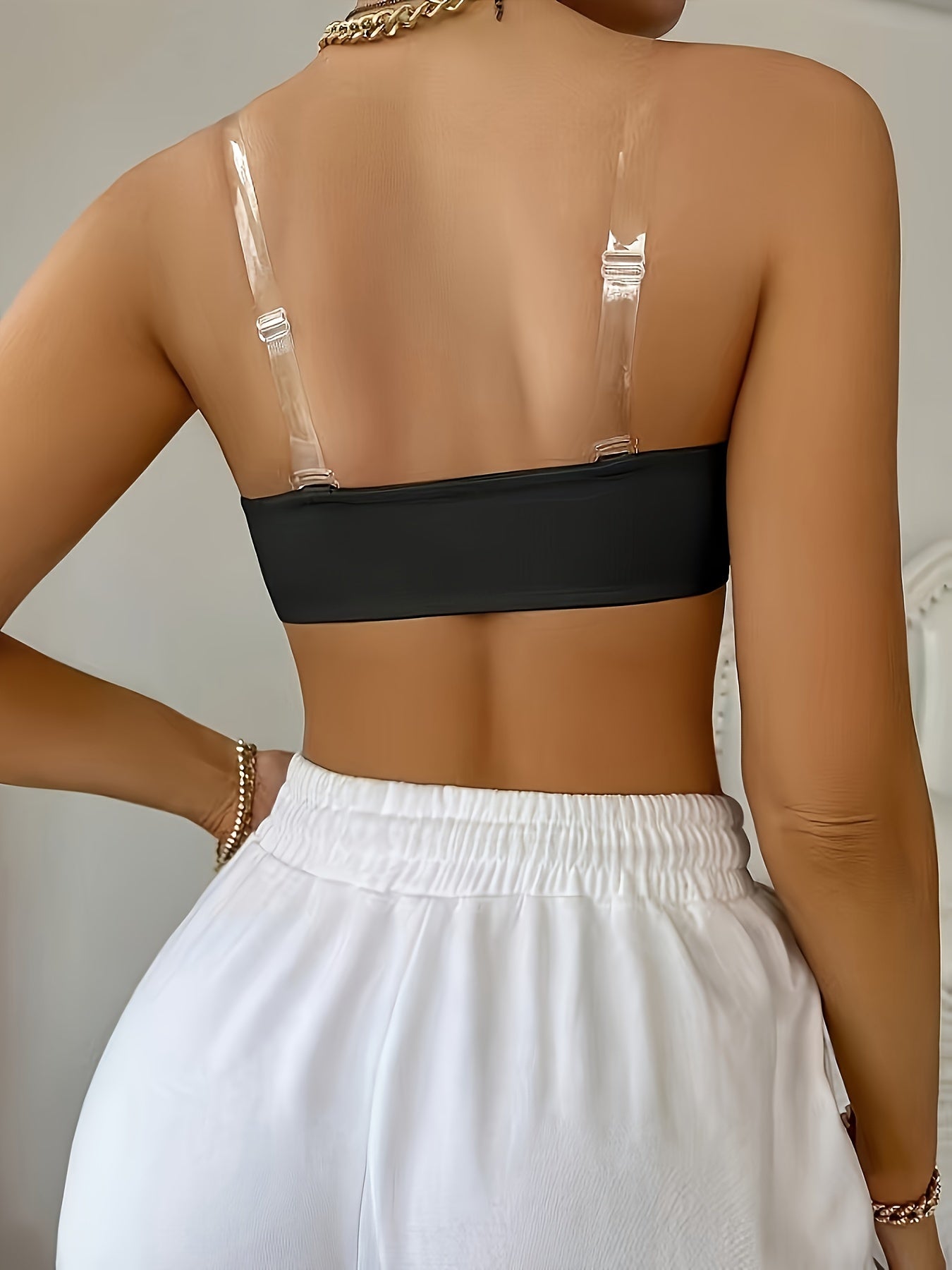 Women’s Strapless Bralette with Buckle Front and Anti-slip Feature