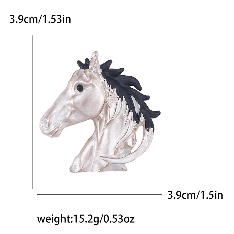 Animal-Themed Brooch Pin with Horse Head Design Silver Tone Jewelry