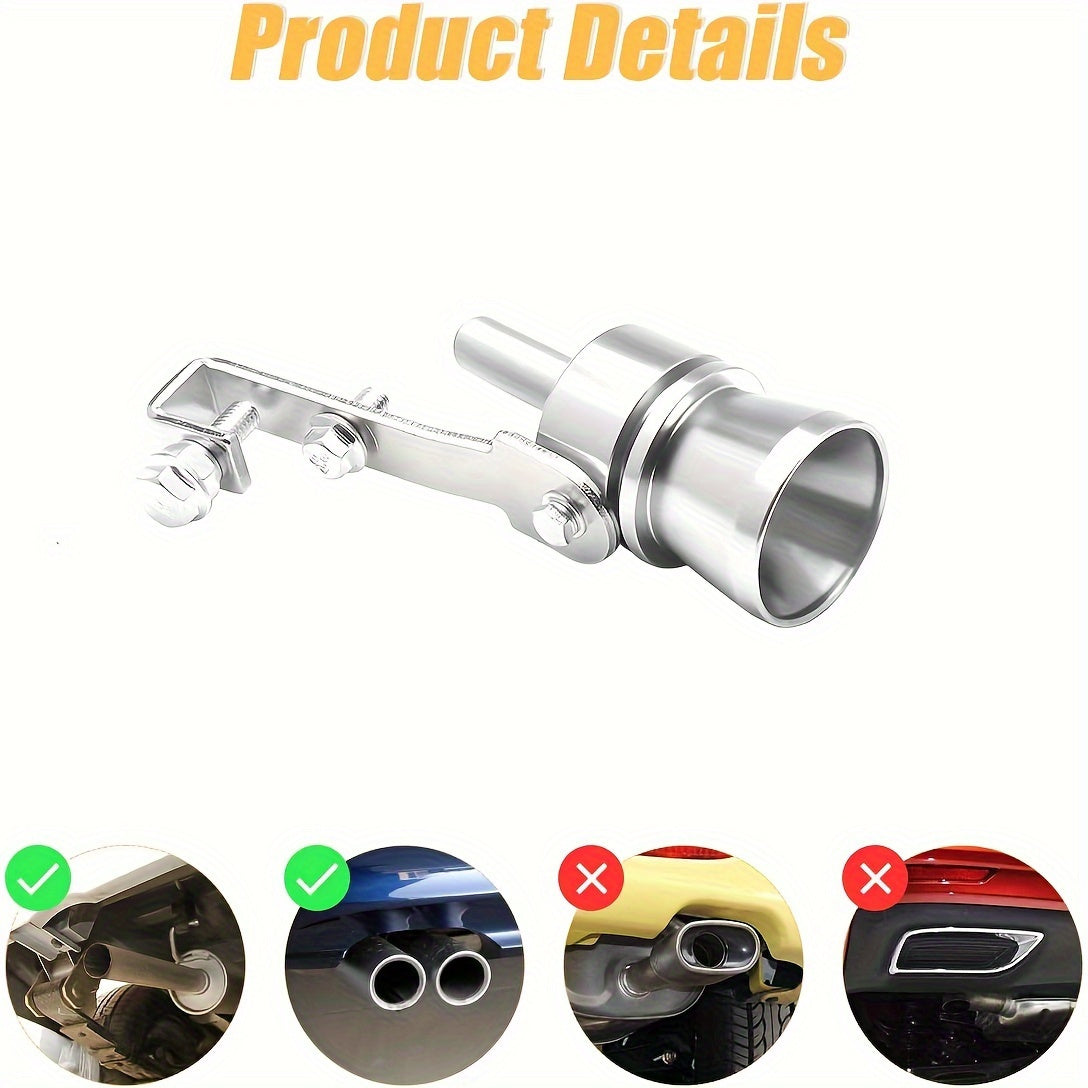 Universal Aluminum Turbo Sound Whistle Exhaust Pipe Set with Installation Tools