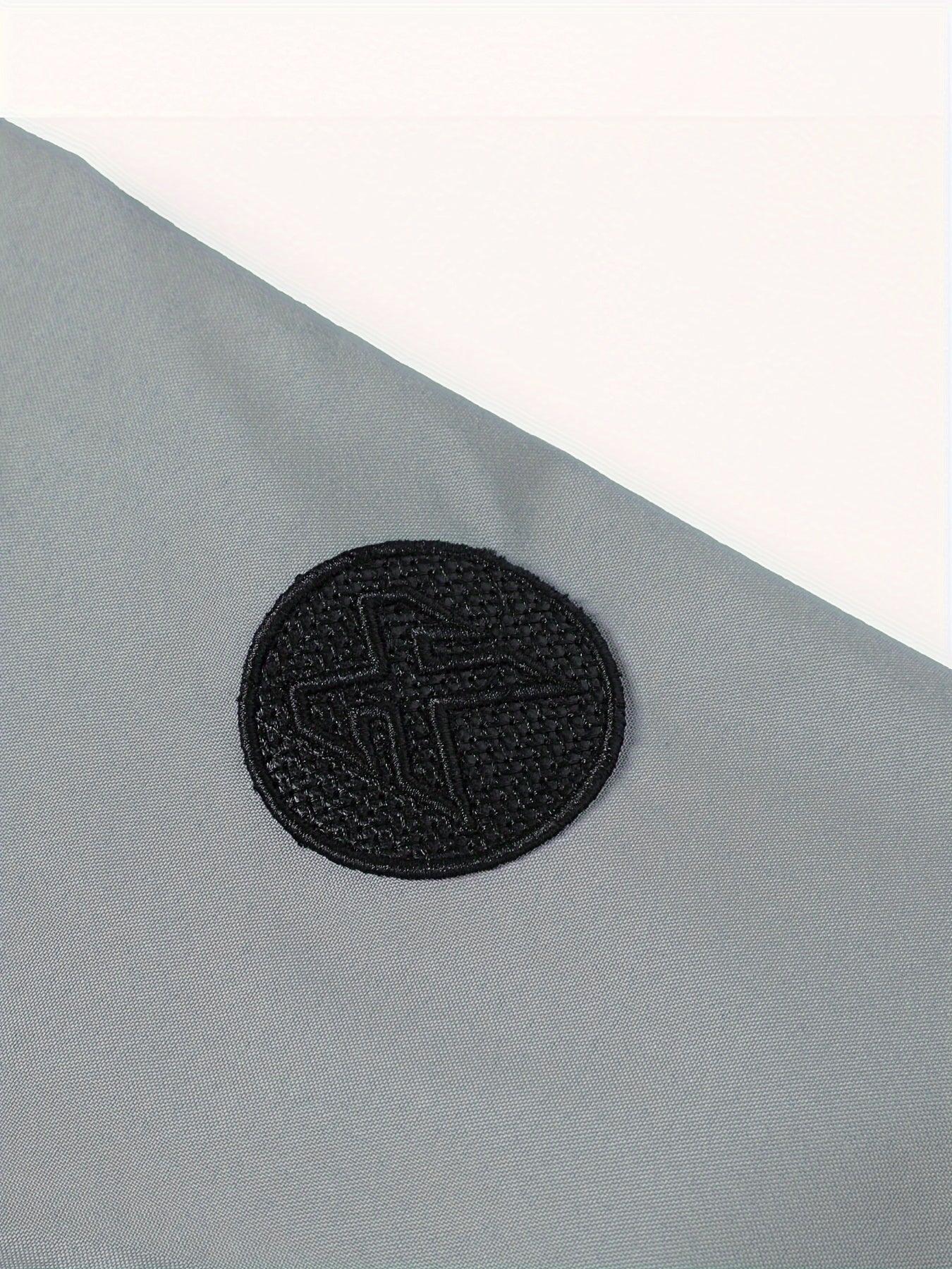 Chaqueta bomber de poliéster para hombre con letras bordadas, con cremallera, casual, deportiva