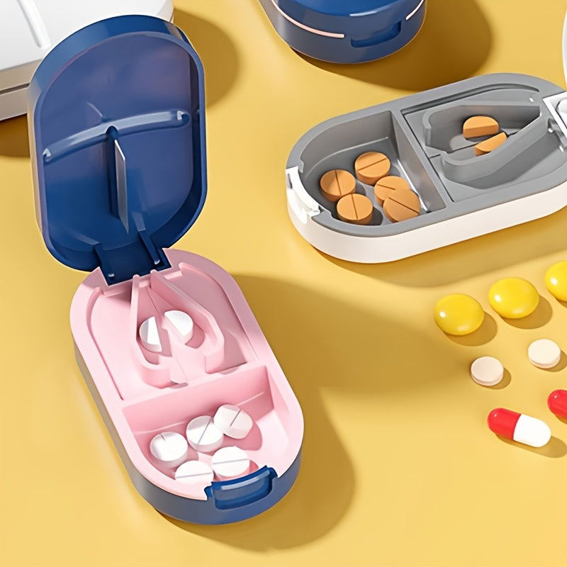 Portable Multifunctional Pill Cutter Dispenser Storage Box