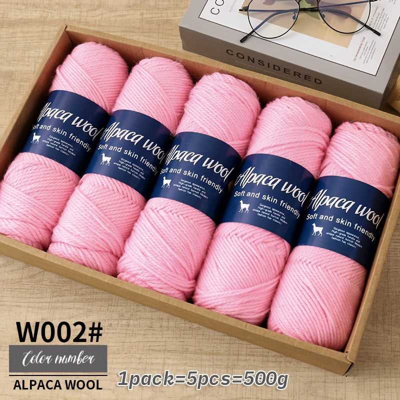 Multicolor Alpaca Wool Yarn Bundle 95 Percent Alpaca 5 Percent Polyester 100g Balls for Knitting Crocheting Winter Crafts