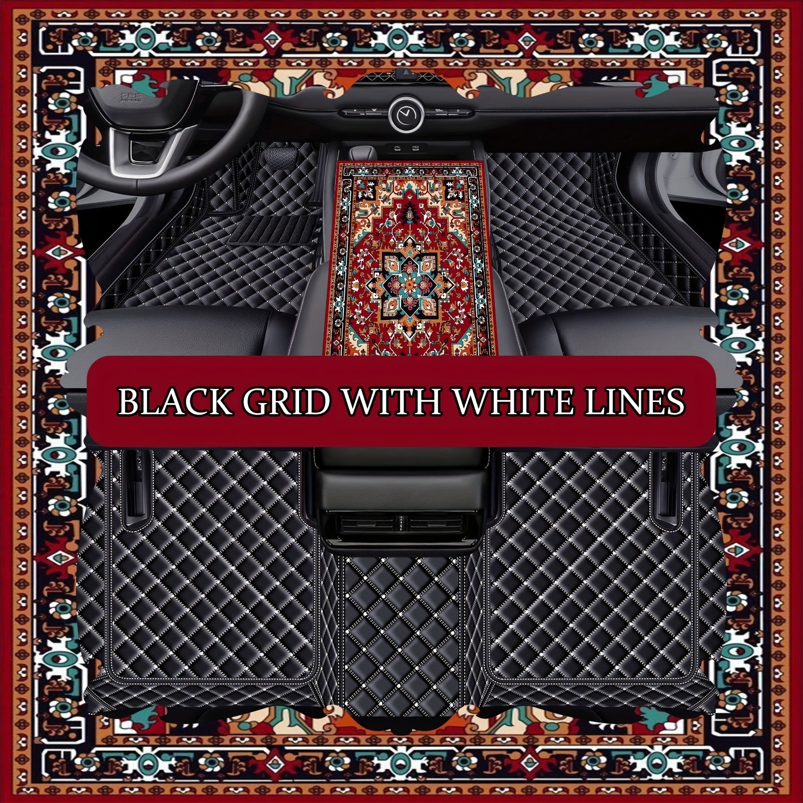 Luxury Faux Leather Car Mat Set All-Season 3D Protection for Left-Hand Drive