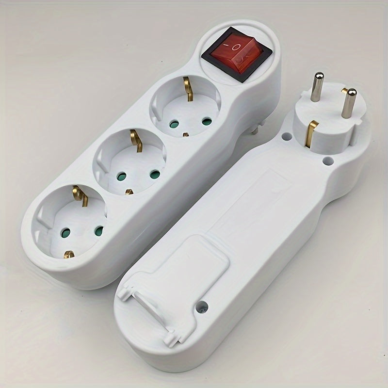 EU Standard 3-Way Power Adapter for Domestic Appliances White