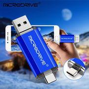 32GB, 64GB va 128GB o'lchamlarida mavjud bo'lgan yuqori tezlikdagi USB Type-C Microdrive.