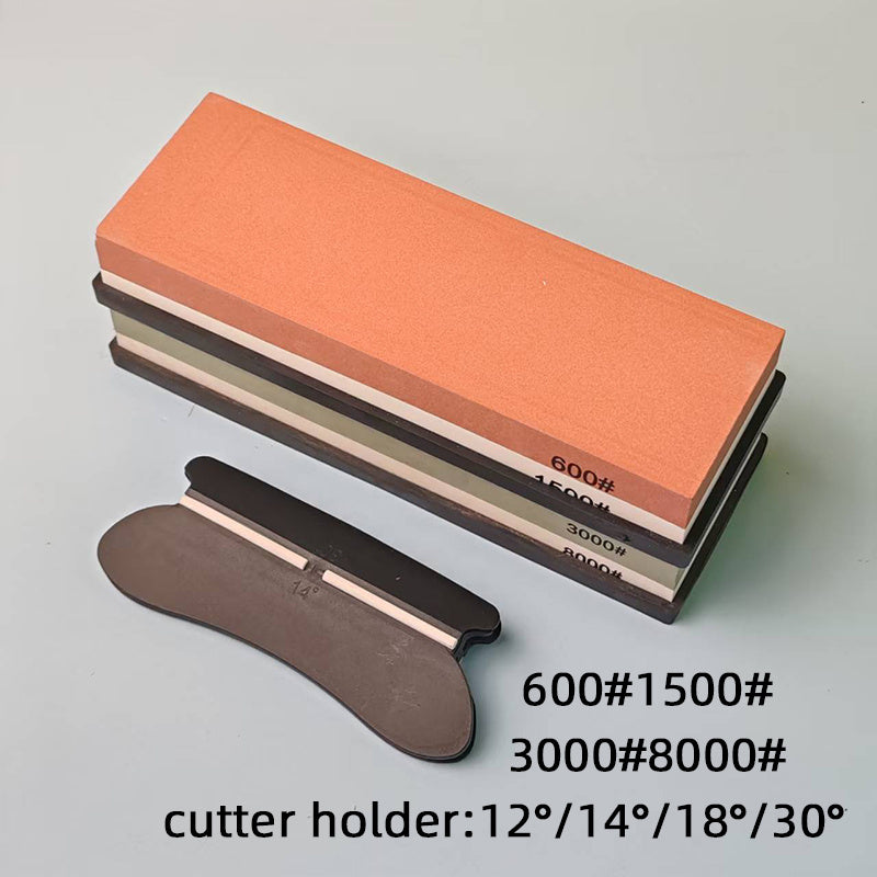 Kitchen Knife Sharpening System with Anti-Slip Base and Color Grinding Stones