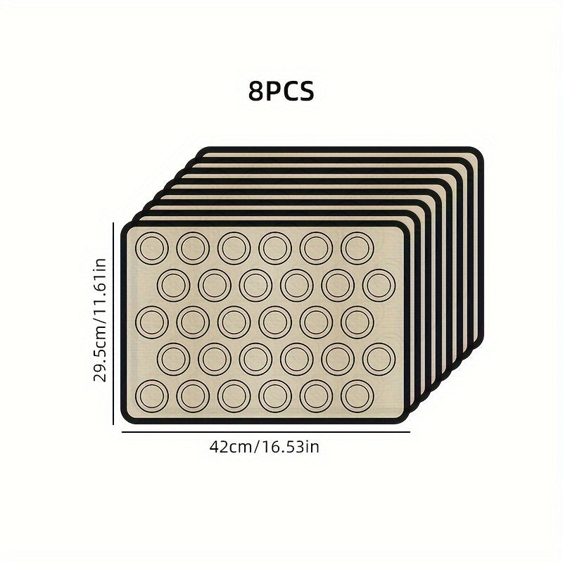 Silicone Baking Mats Set of 4 with Festive Designs for Cookies Macarons and Treats