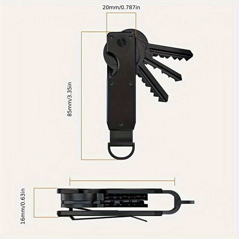 Minimalist Key Organizer Compact Metal Holder for 2-6 Keys Daily Use