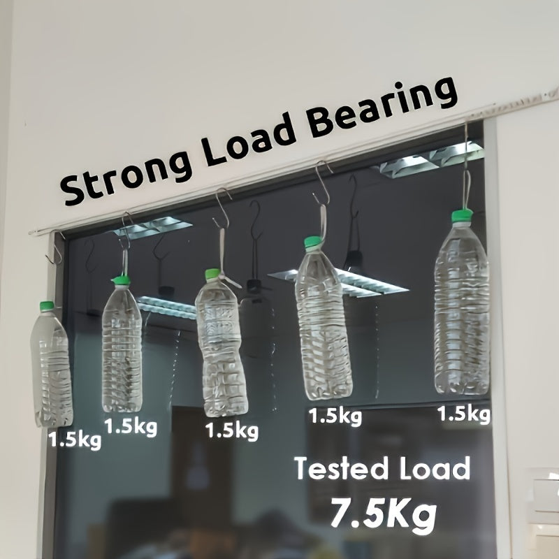 Self-Adhesive Curtain Track Set 1m 1.4m 2m with Rollers and Stoppers for Windows and Doors