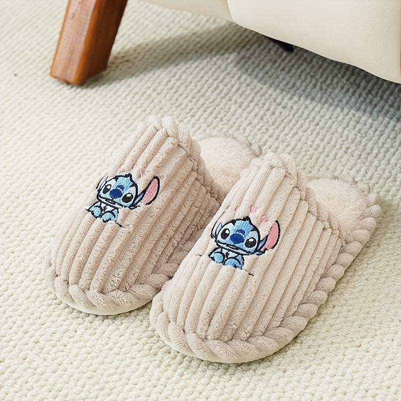 Ayollar uchun mo'ljallangan yumshoq uy chanoq, sirpanmaydigan, multicolor multfilmli tikuvli slippers