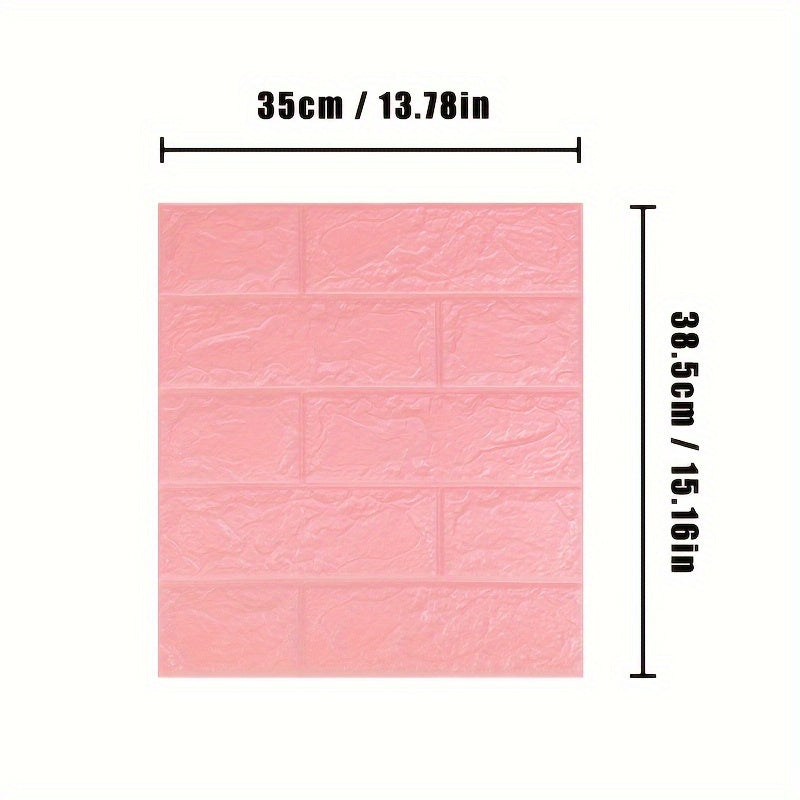 3D Wall Stickers Pack of 20-50 Self-Adhesive Brick Pattern Wall Covering Moisture-Proof Decorative
