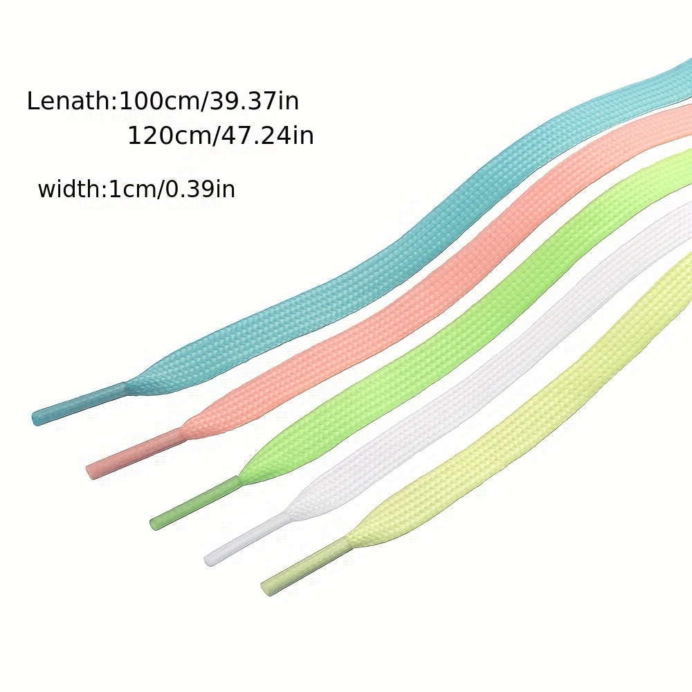 Glow-in-the-Dark Shoelaces 6 Pcs Durable Polyester Vibrant Mixed Colors