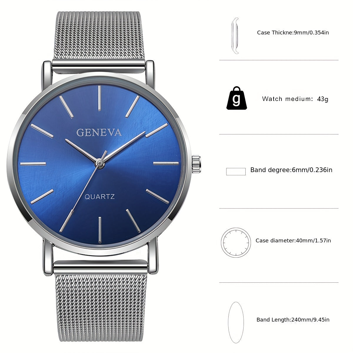 Men and Women Gold Mesh Strap Couple Watch Elegant Romantic Gift