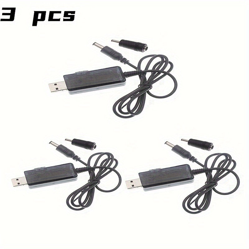 Cable convertidor USB a boost de 5V a 9V 12V con pantalla LED PVC negro fuente de alimentación