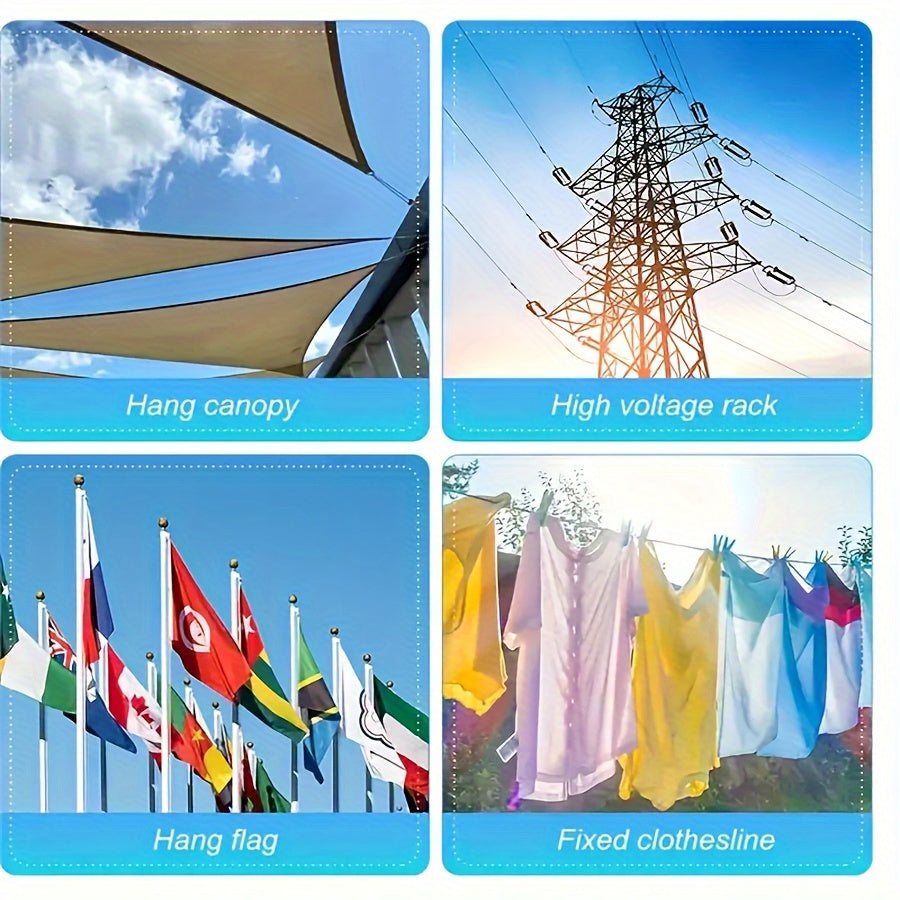 16 Meter Stainless Steel Clothesline Heavy-Duty Windproof Indoor Outdoor Laundry Camping Bathroom Dorm