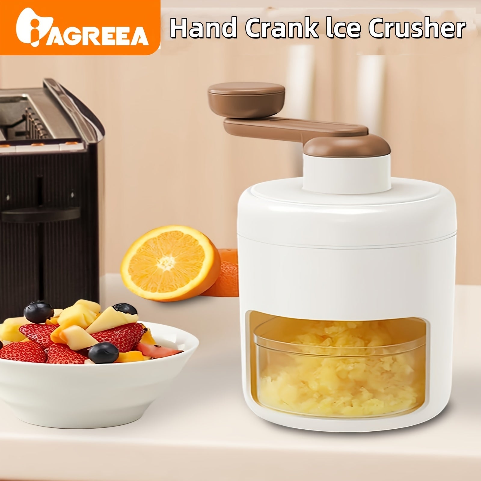 Qo‘l bilan ishlovchi muz maydalagich, zanglamaydigan po‘lat burchaklar, qor konuslari va slushlar uchun