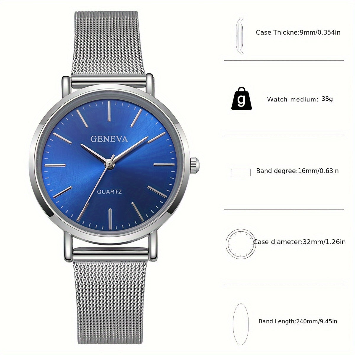 Men and Women Gold Mesh Strap Couple Watch Elegant Romantic Gift
