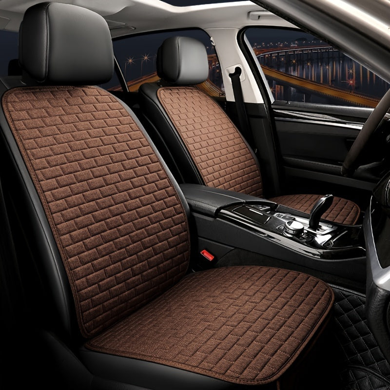 Universal Car Seat Cover Front Set Linen Fabric Protector Cushion
