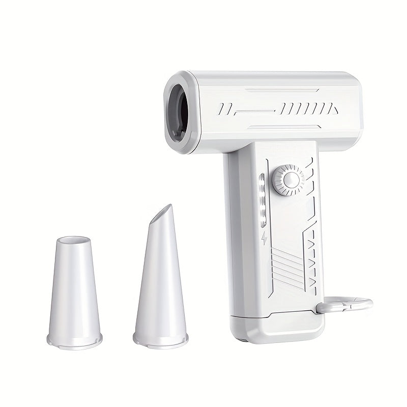 Mini Portable Turbo Fan with LED Light Dual Nozzles High-Speed Dust Removal for Home Office Car Camping