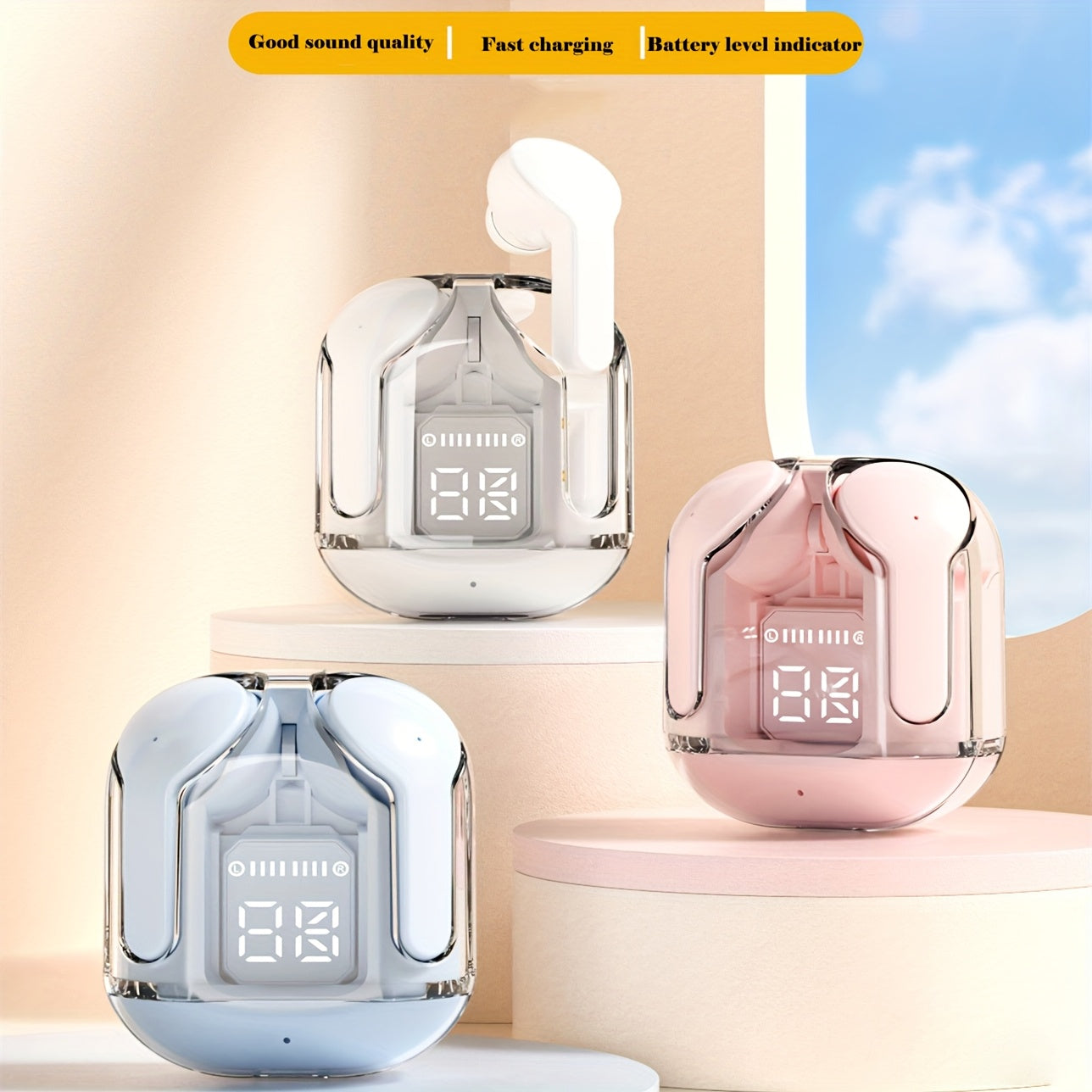 Wireless In-Ear Headphones with Long Battery Life Noise Isolation for Sports and Travel