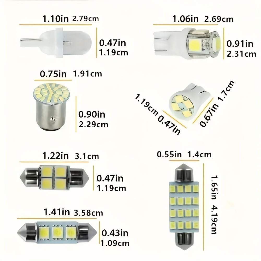 42pcs 6000K 12V White LED Car Light Bulbs Kit Interior Dome Map Lighting