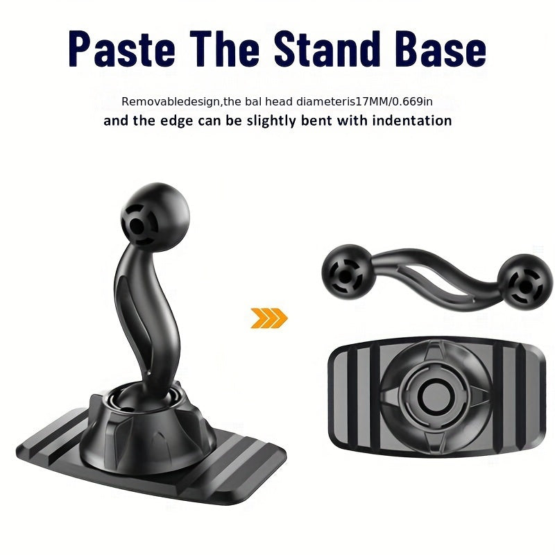 Universal 17mm Ball Head Car Phone Holder Silicone Suction Cup Magnetic Mount