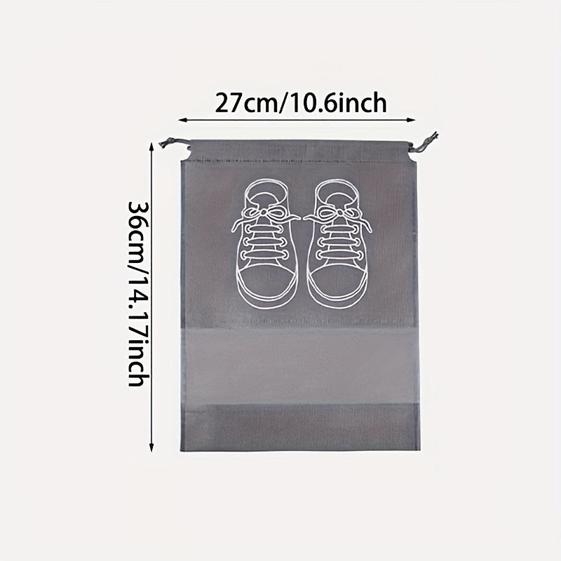10 Non-Woven Travel Shoe Storage Bags Waterproof Transparent Set of 10
