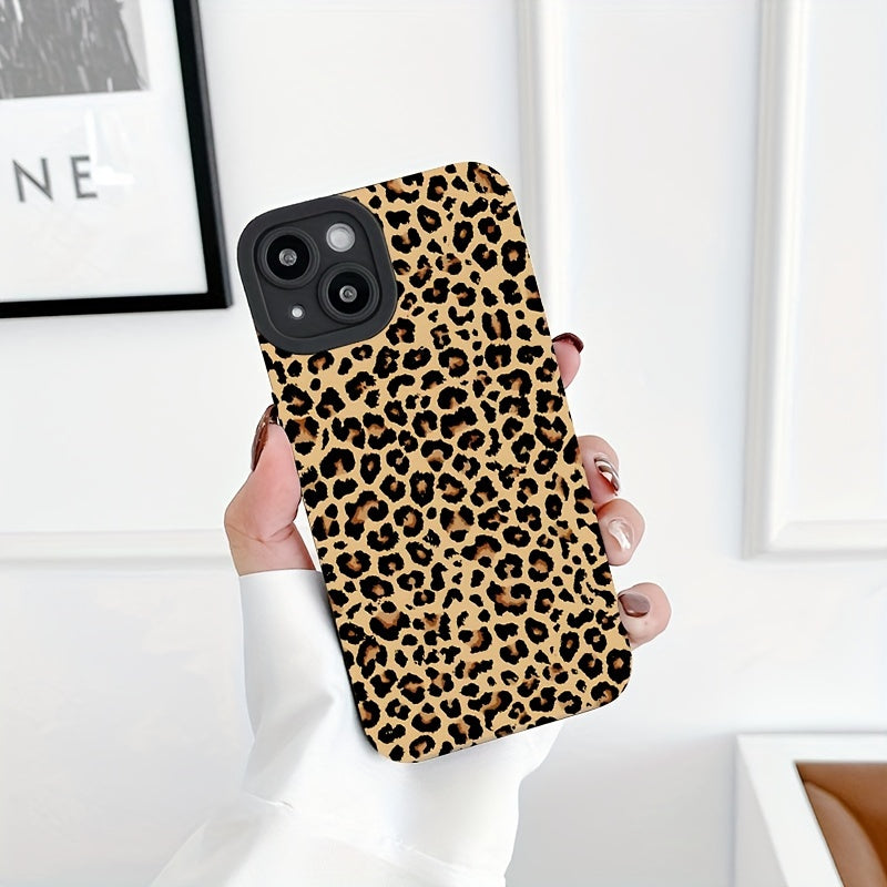 Leopard Print Phone Case for iPhone Samsung Redmi Anti-Fall Soft Thickened