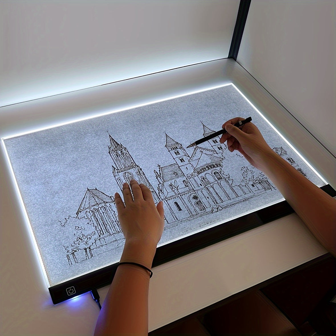 Large Acrylic LED Drawing Board with Dimmable Light Pad for Tracing and Diamond Painting