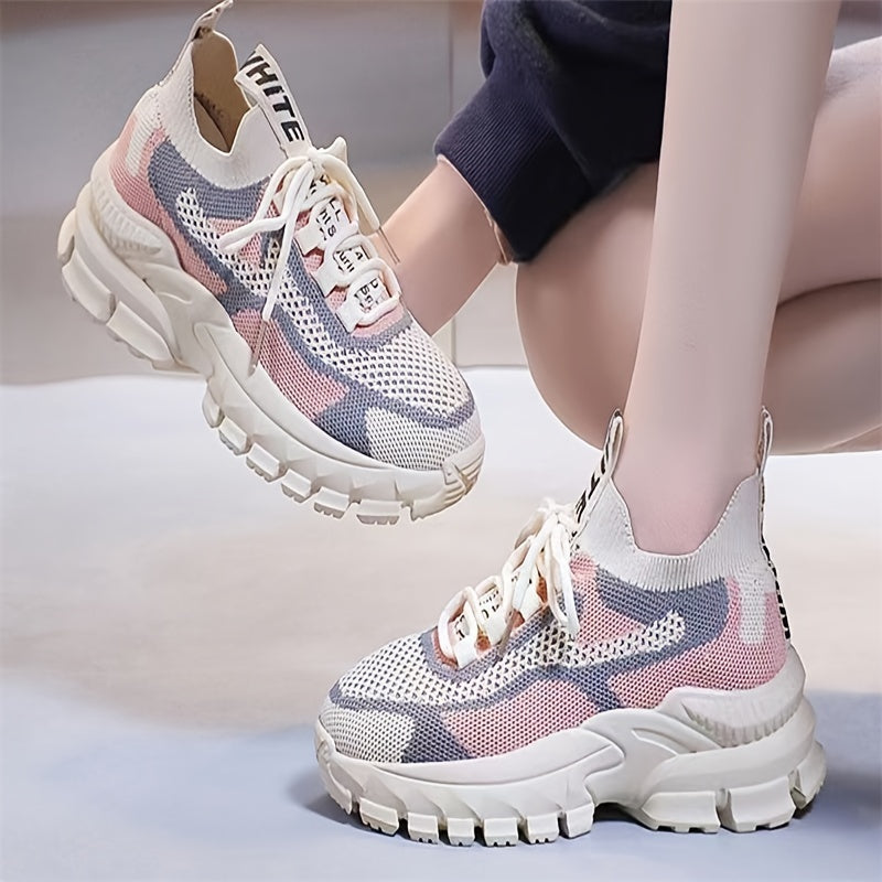 Women's Breathable Woven Sneakers Casual Low Top Outdoor Sport Shoes