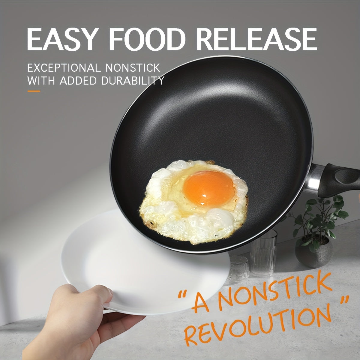 Juego de utensilios de cocina de cerámica antiadherente de 6 piezas con olla de stock, sartenes y tapas para cocinas de inducción y gas