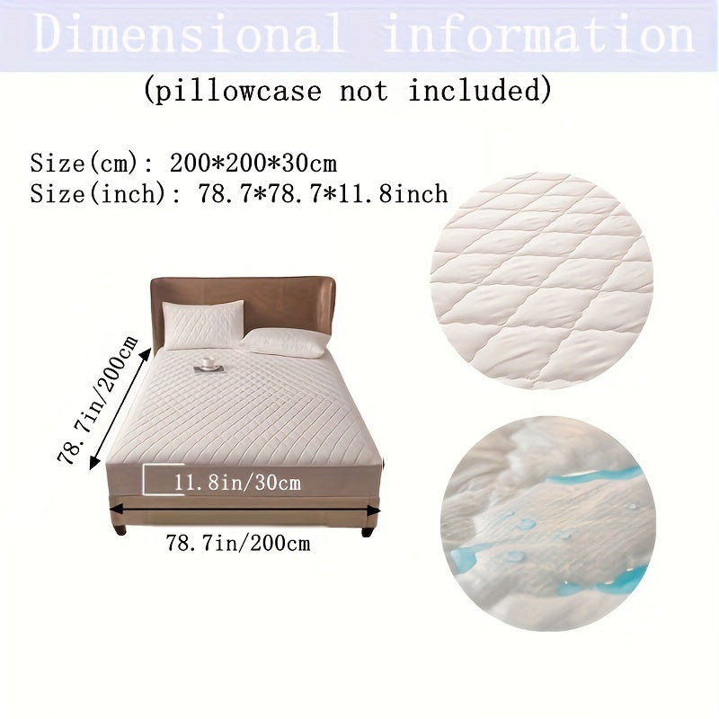Waterproof Fitted Sheet with Geometric Embossed Pattern Deep Pocket Bed Sheet for Bedroom and Guest Room